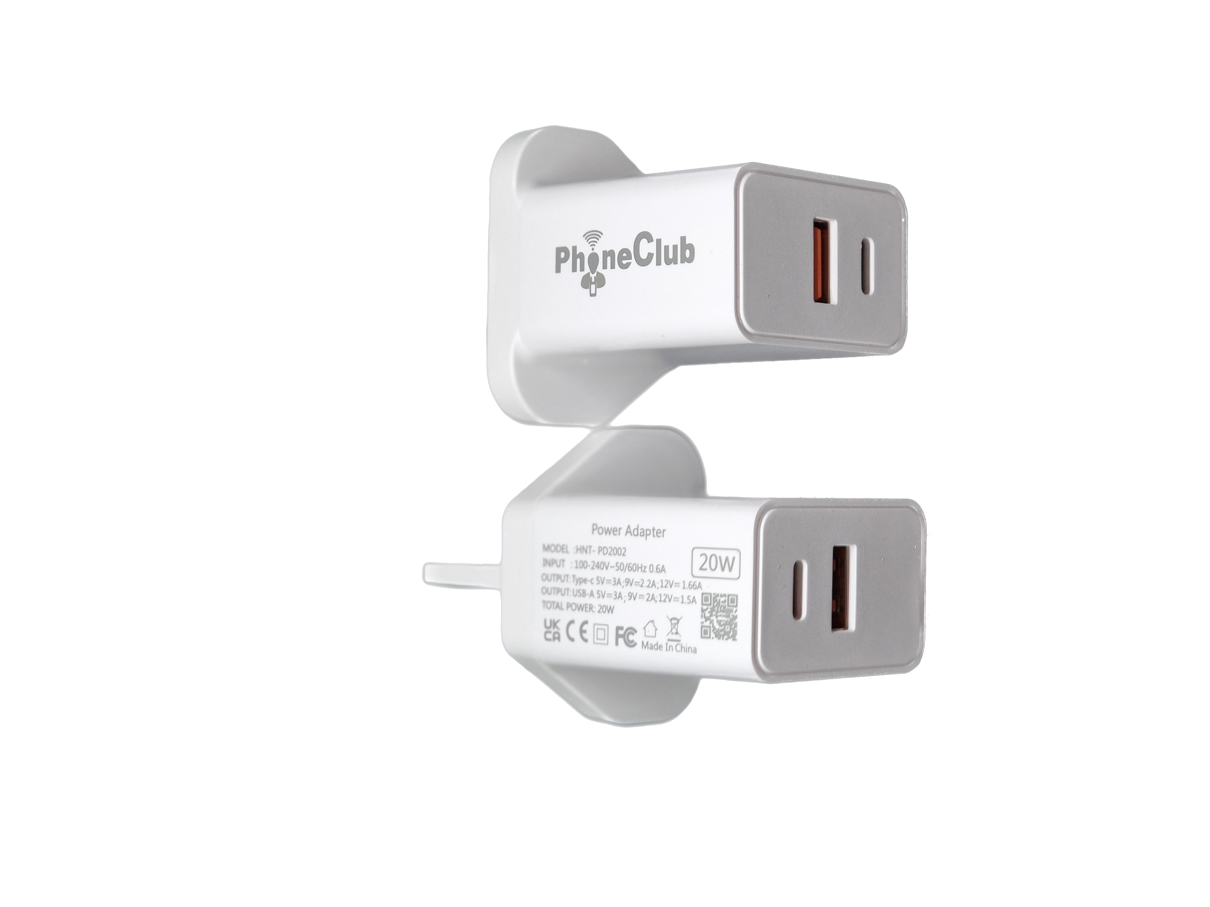 Phone Club 20W Fast Dual Wall Charger