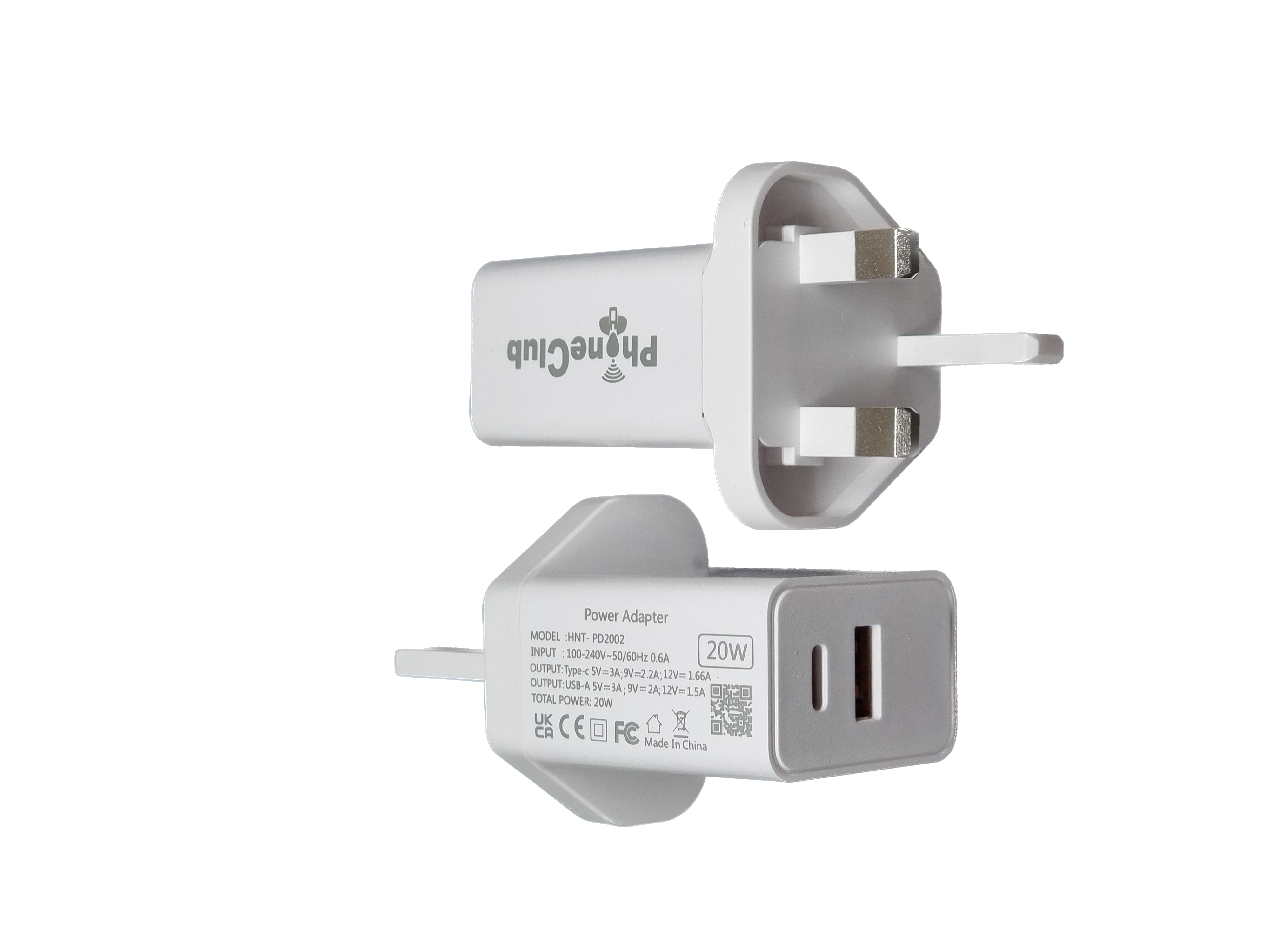 Phone Club 20W Fast Dual Wall Charger