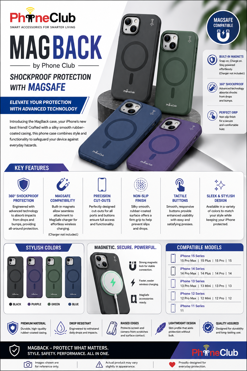 MagBack - Shockproof MagSafe Compatible Phone Case