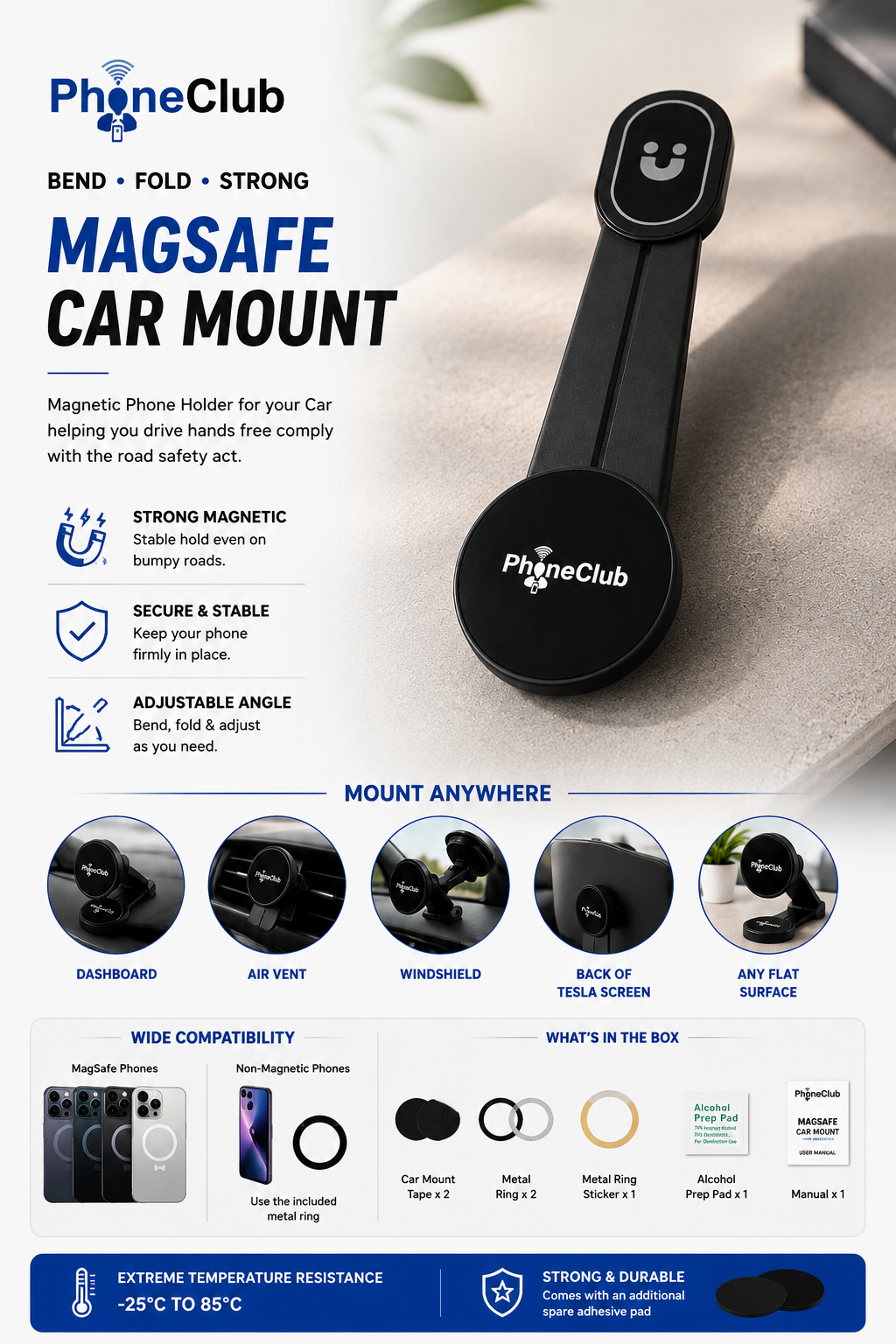 PHONE CLUB Folding Magnetic Phone Holder XJ-88 with Mag-Safe