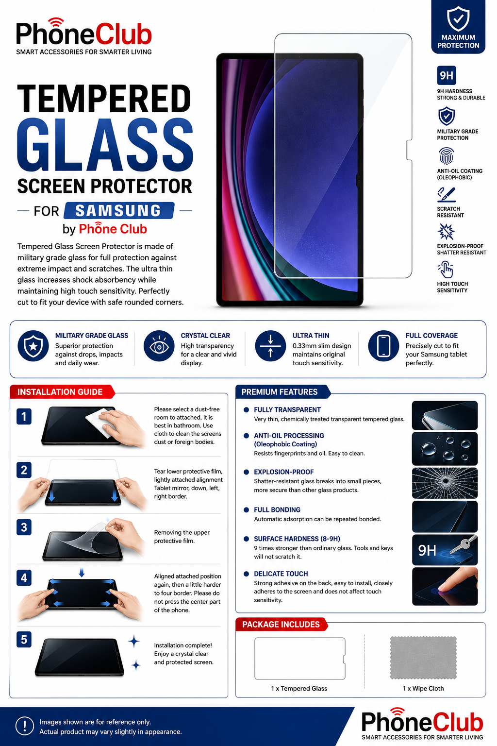 Tempered Glass Screen Protector Samsung by Phone Club