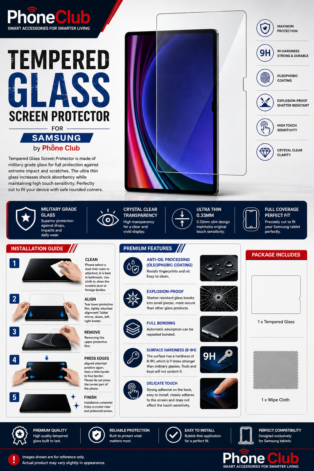 Tempered Glass Screen Protector Samsung by Phone Club