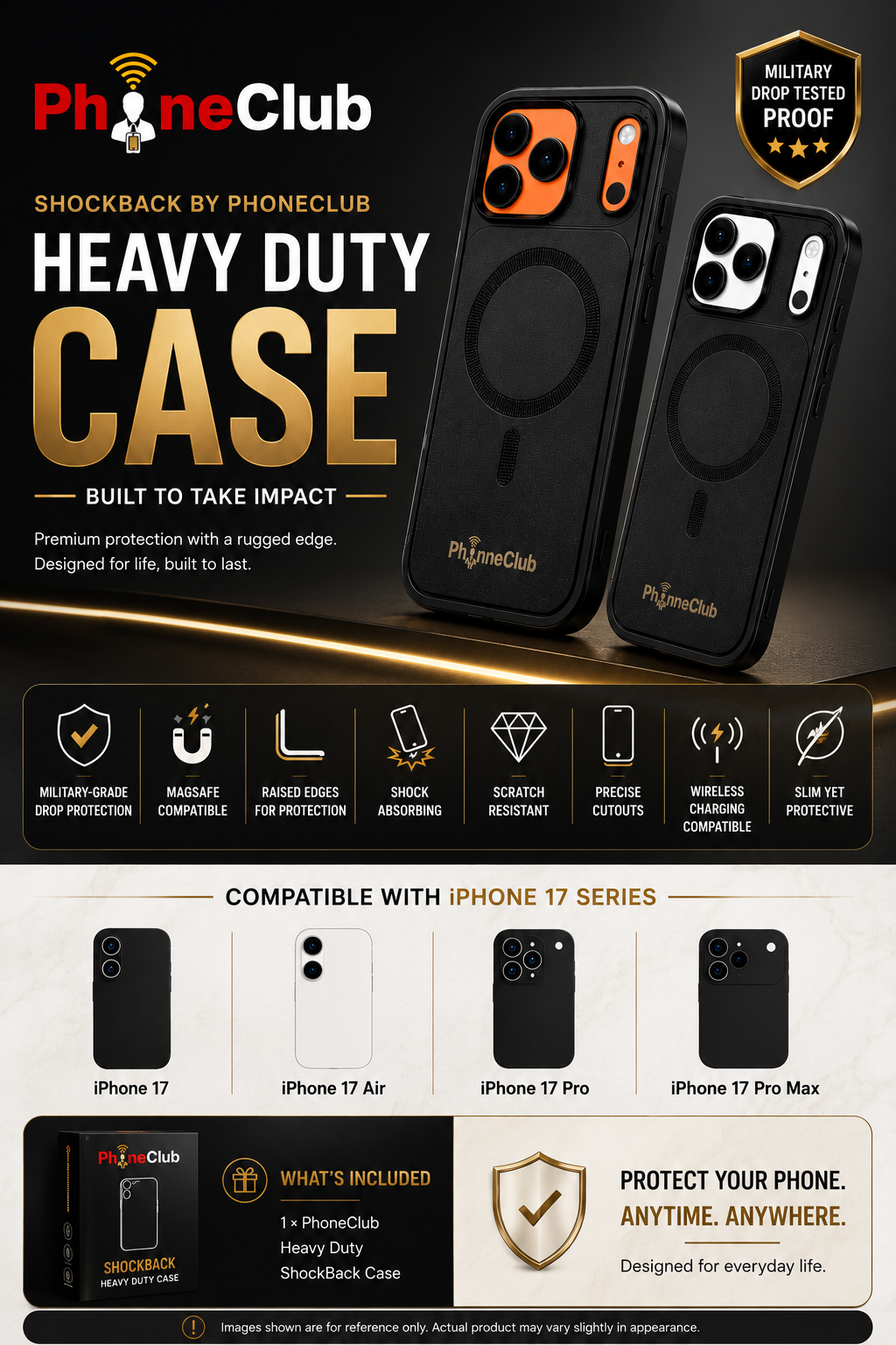 Shock Back by Phone Club Shockproof protection with MagSafe