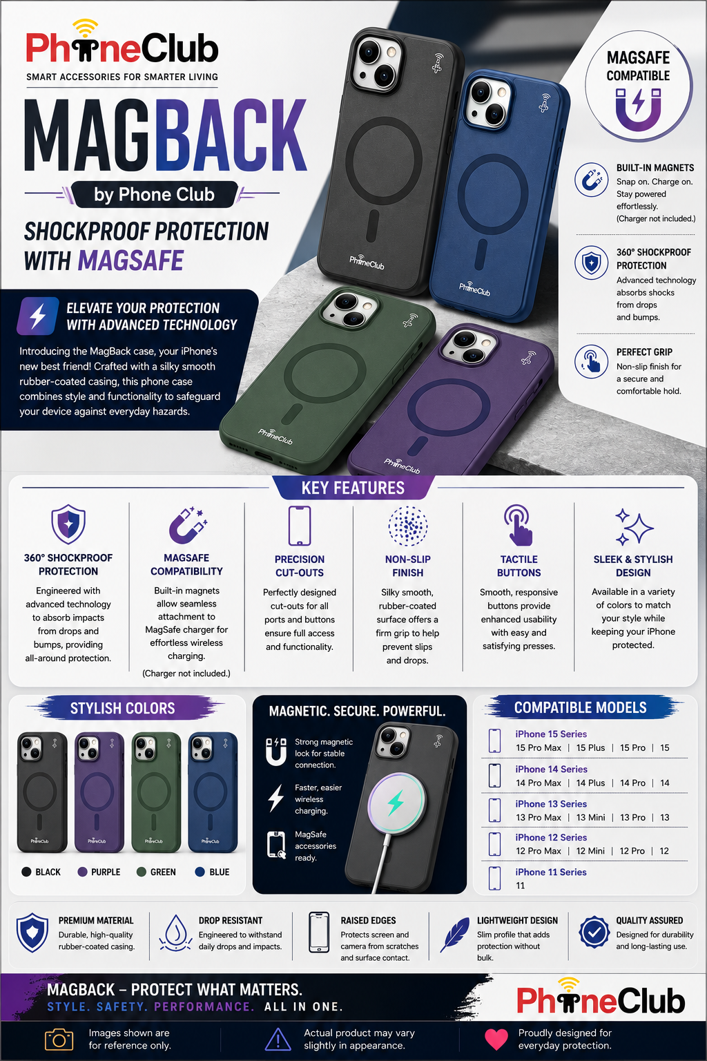 MagBack - Shockproof MagSafe Compatible Phone Case
