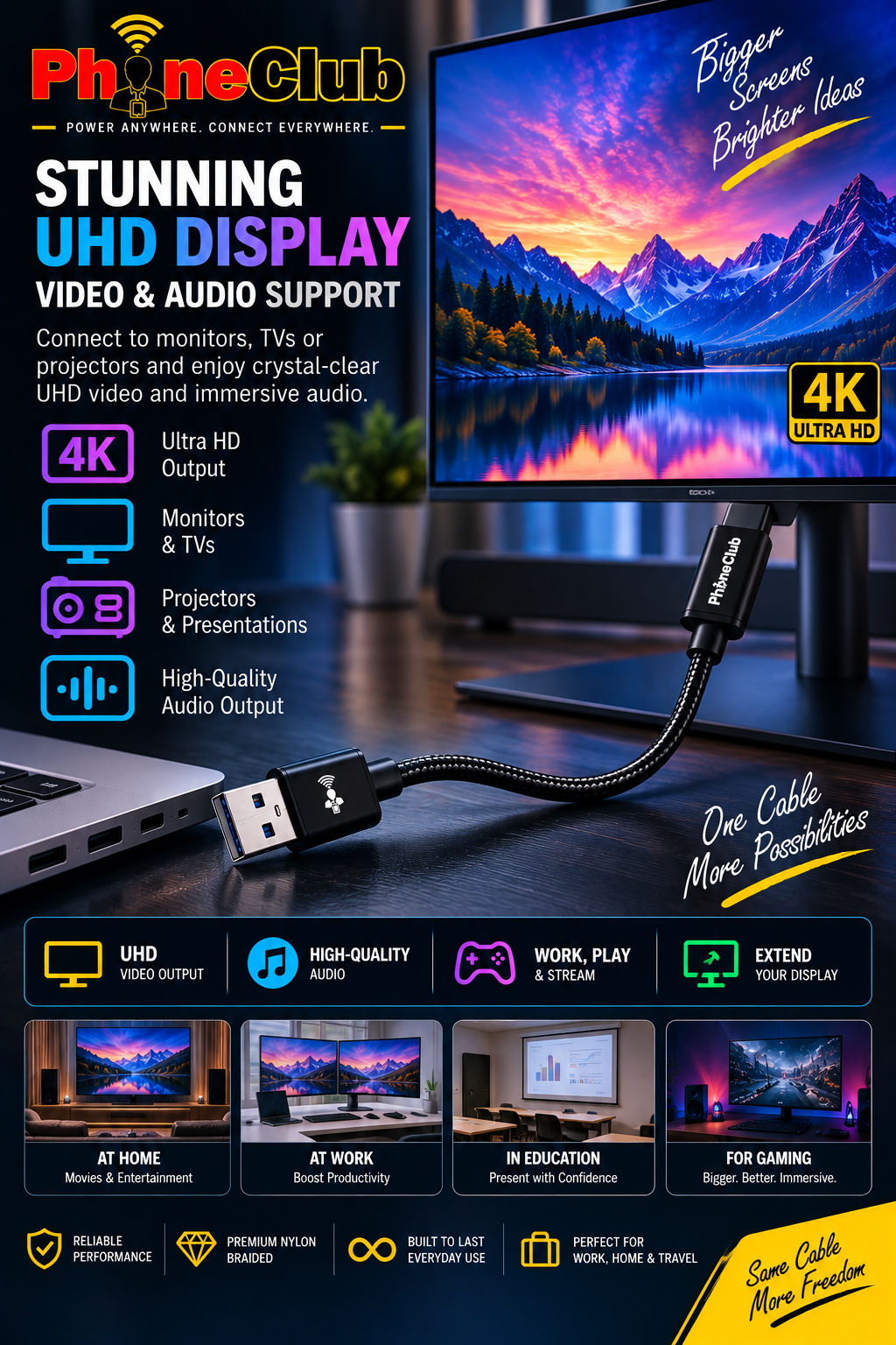 PHONE CLUB 27.94CM (11”) USB-A to USB-C 3.1 Gen2 Cable