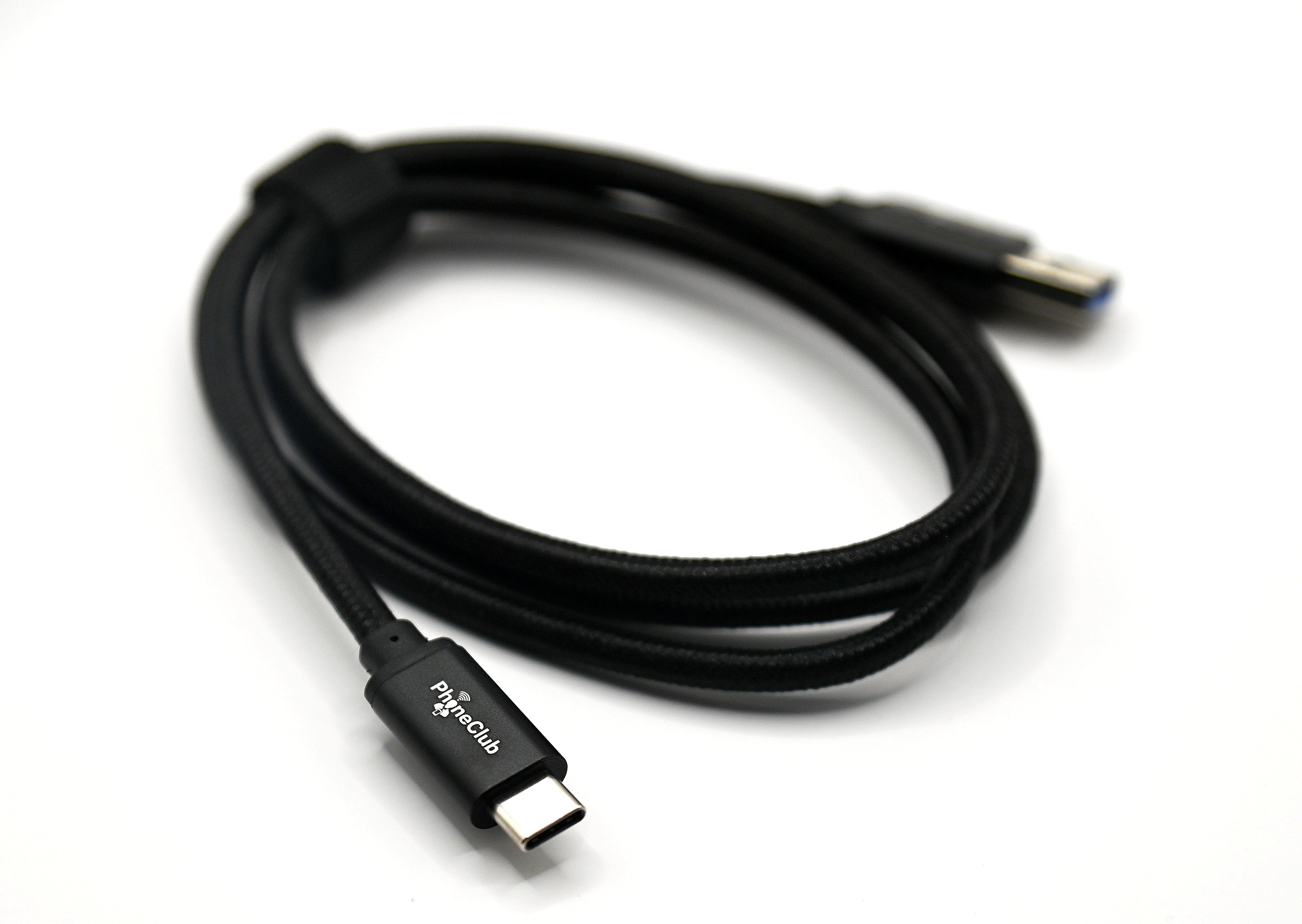 PHONE CLUB 1M (3.3ft) Nylon Braided USB-A to USB-C Cable