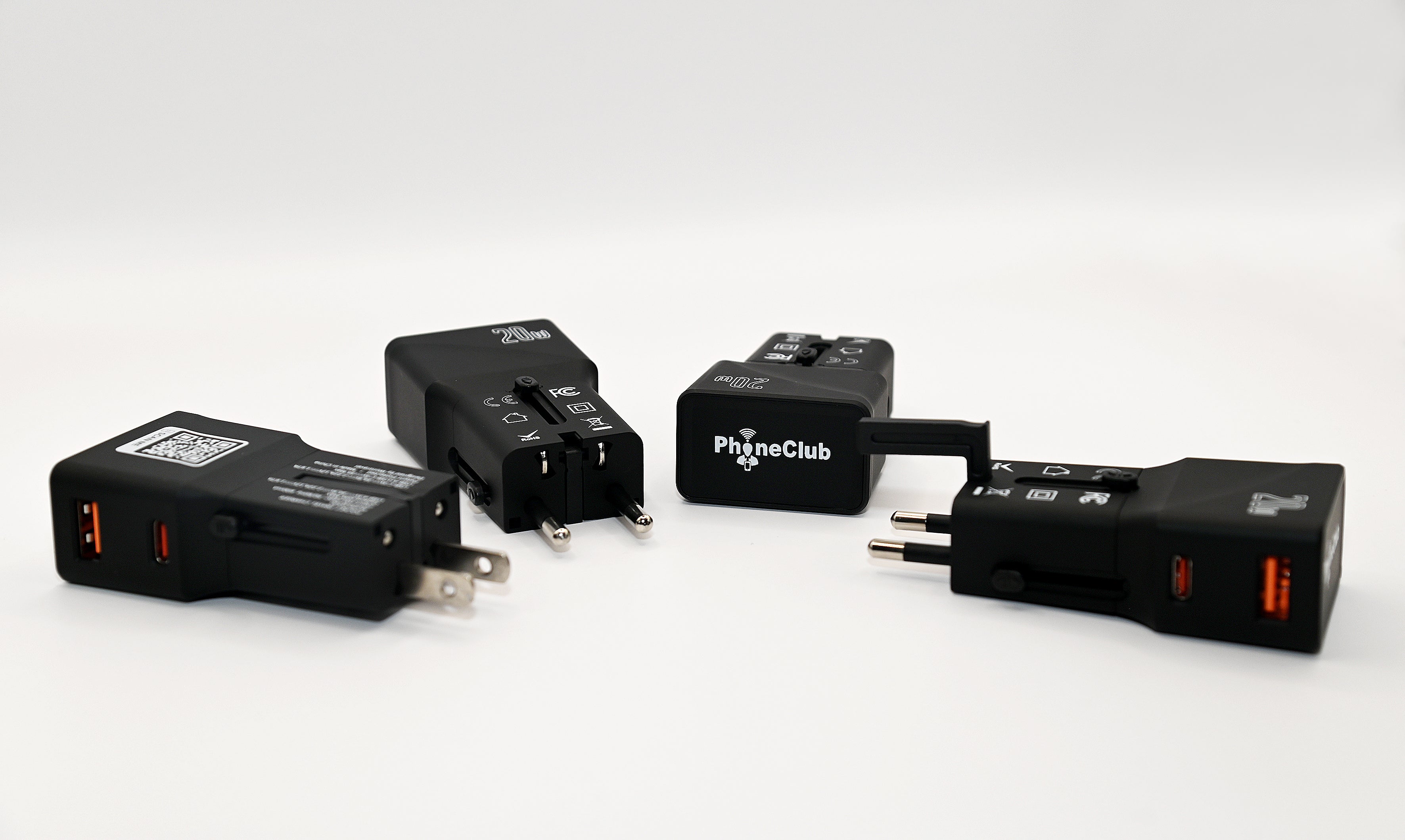 Phone Club 20W Dual Mini World Wide Travel Adapter