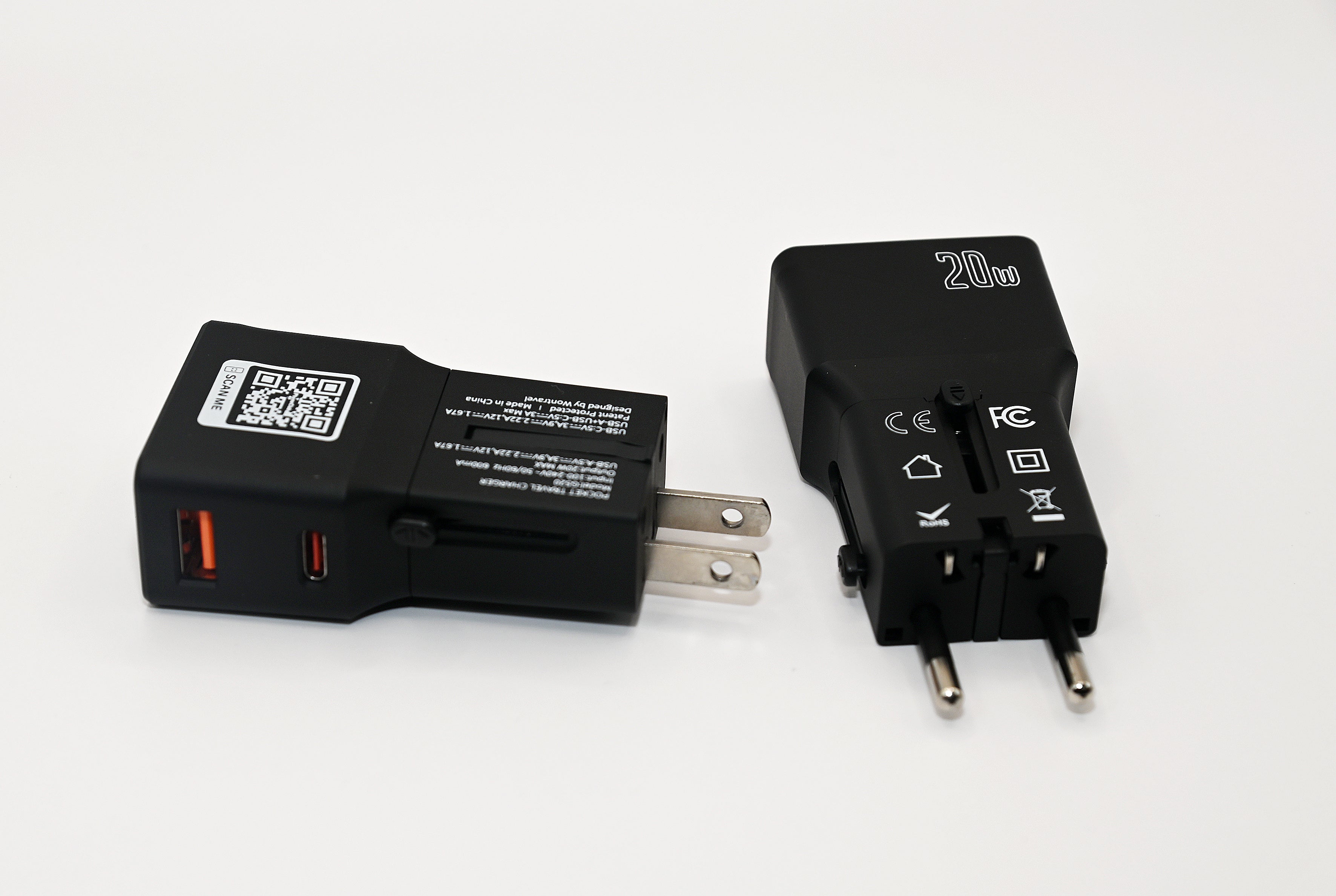 Phone Club 20W Dual Mini World Wide Travel Adapter