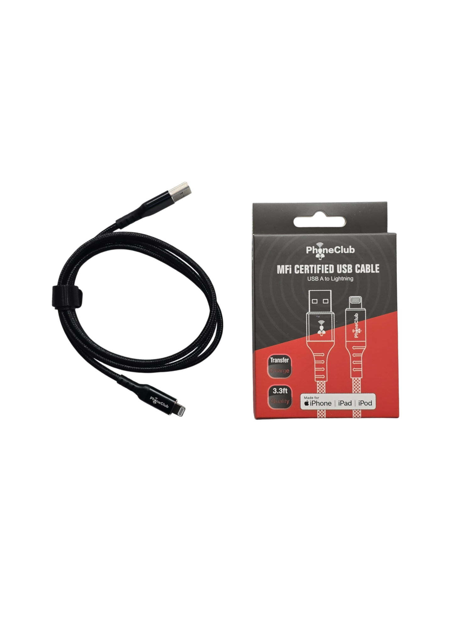 Phone Club 1M MFi Certified USB Cable (USB-A to Lightning)