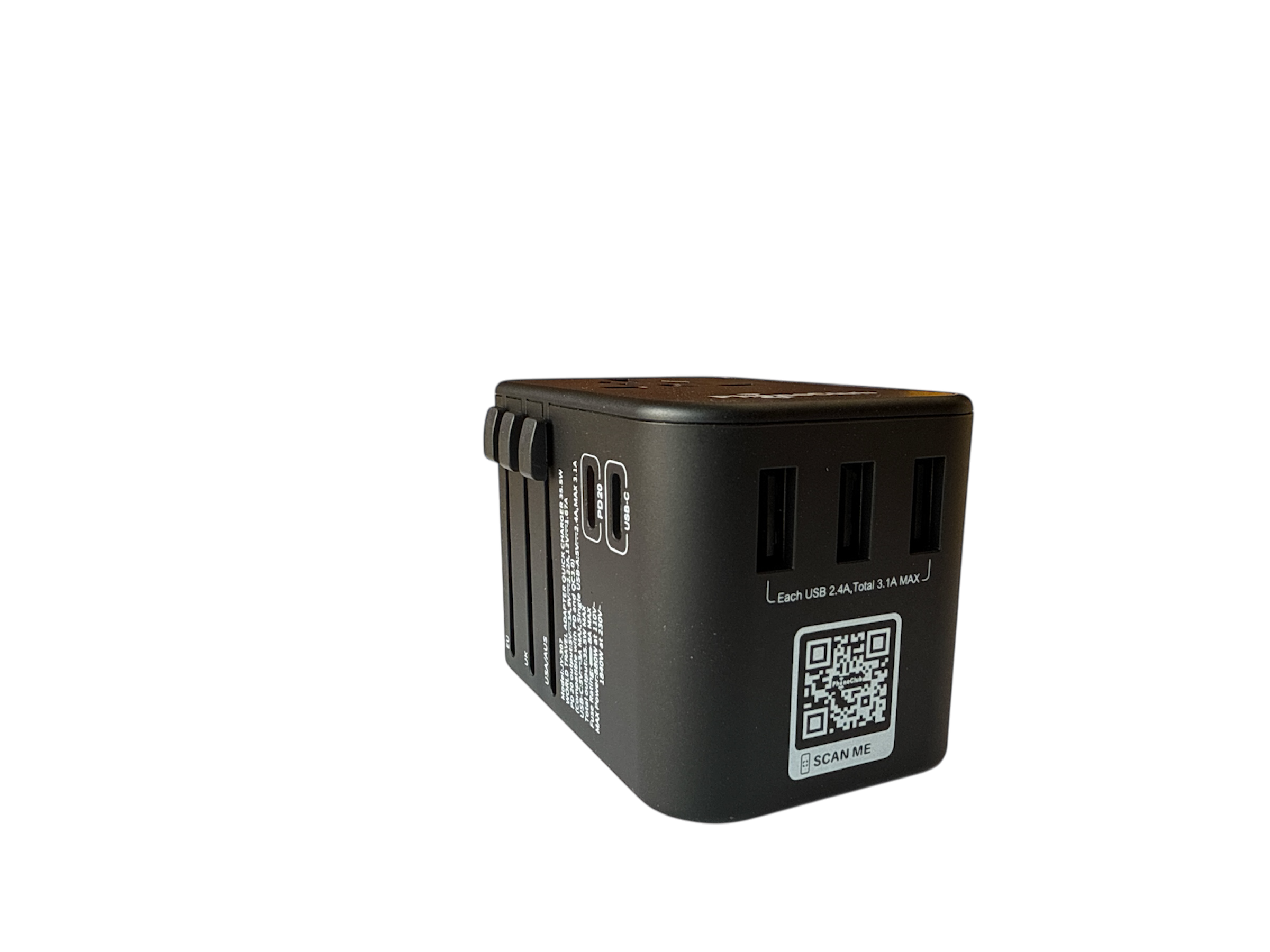 Phone Club 35.5W World Wide Travel Adapter