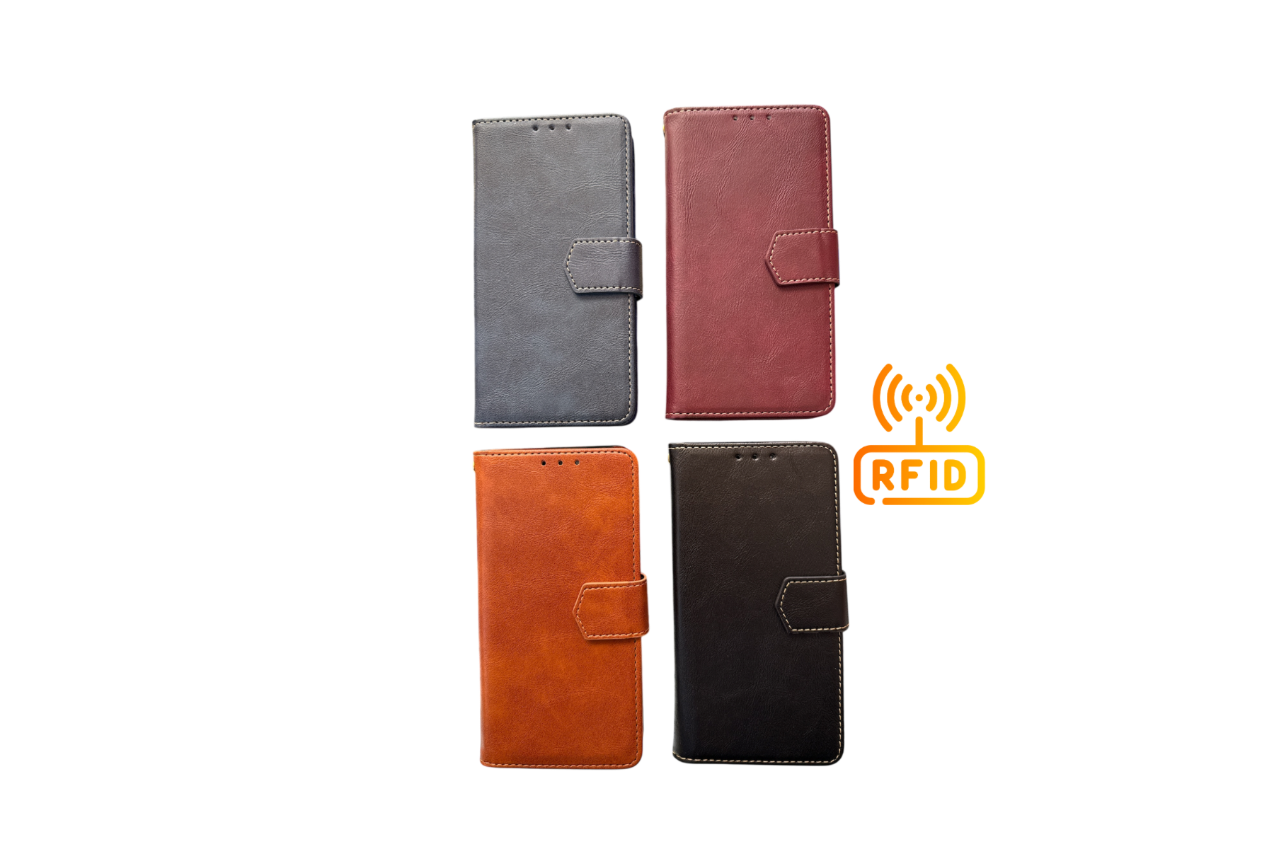 BookTab (RFID): Premium Synthetic Leather Wallet Case