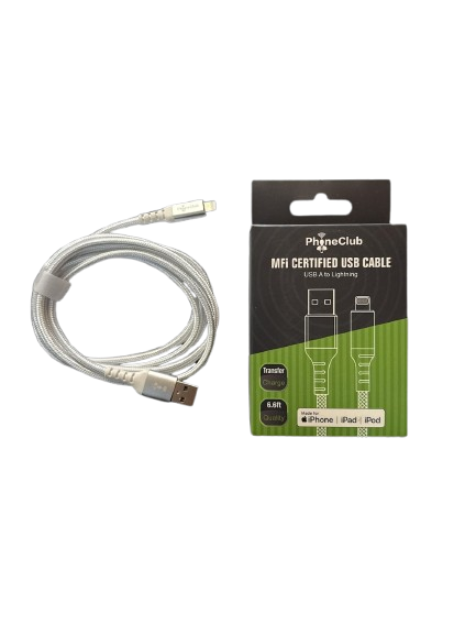Phone Club 2M MFi Certified USB Cable (USB-A to Lightning)