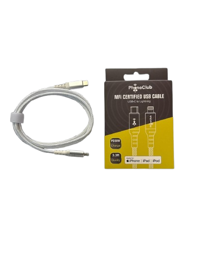 PHONE CLUB 1M MFi Certified USB Cable (Type-C to Lightning)