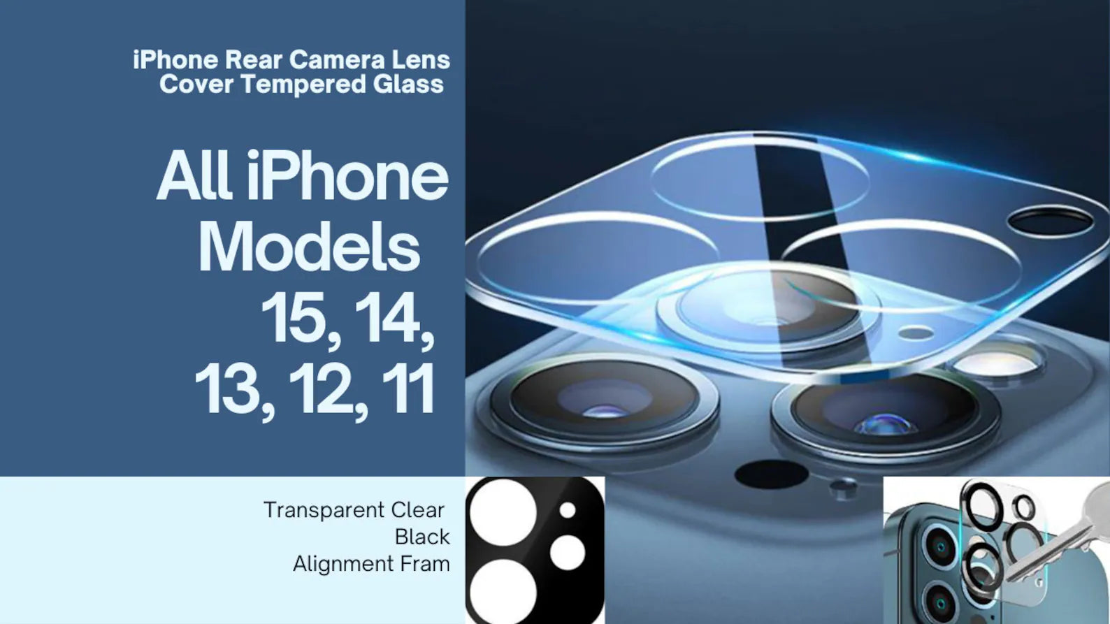 iPhone Rear Camera Lens Cover Flexible Tempered Glass Protective Film For iPhone 16 15, 14, 13, 12, 11, Pro, Pro Max, Mini, Plus