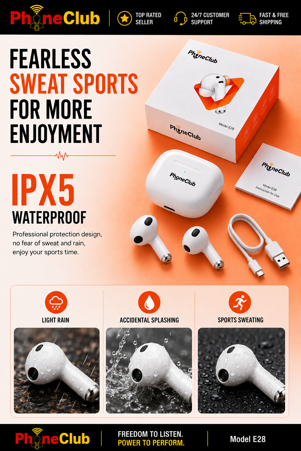 Introducing the Phone Club E28 Bluetooth TWS Headset: Your Ultimate Gaming Companion!