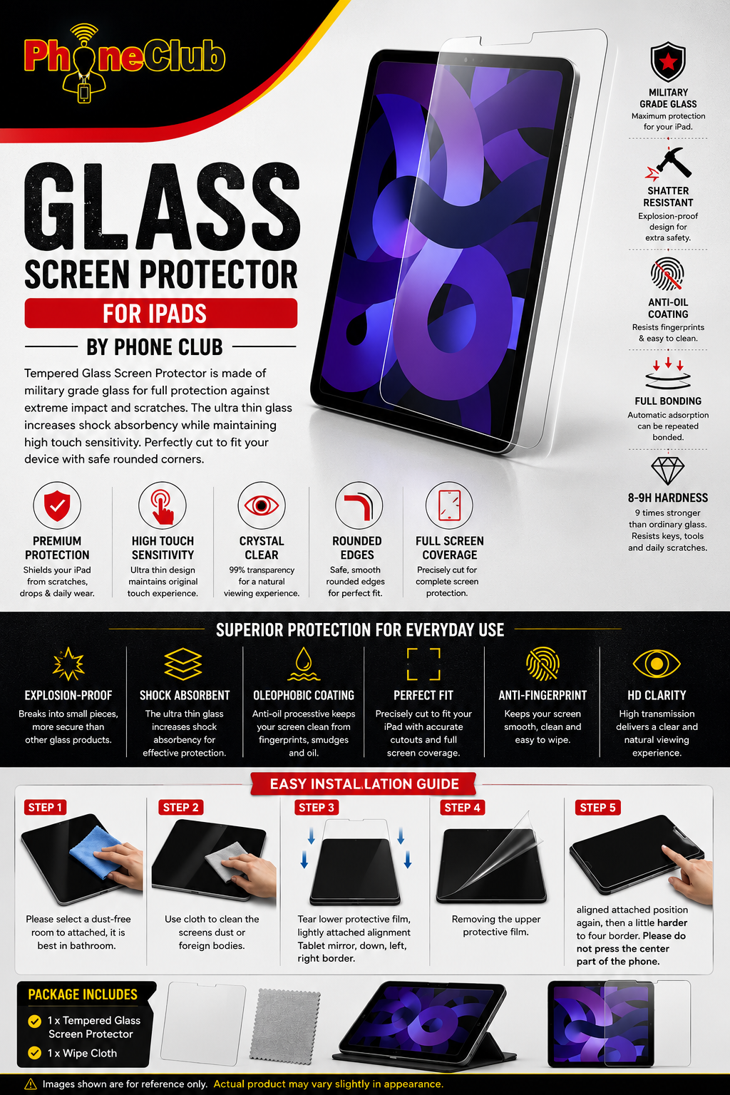 TEMPERED GLASS SCREEN PROTECTION FOR IPAD