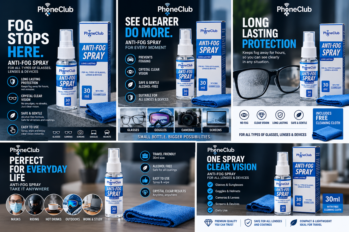 Phone Club 30ml Eyeglasses Anti-Fog Cleaning Spray
