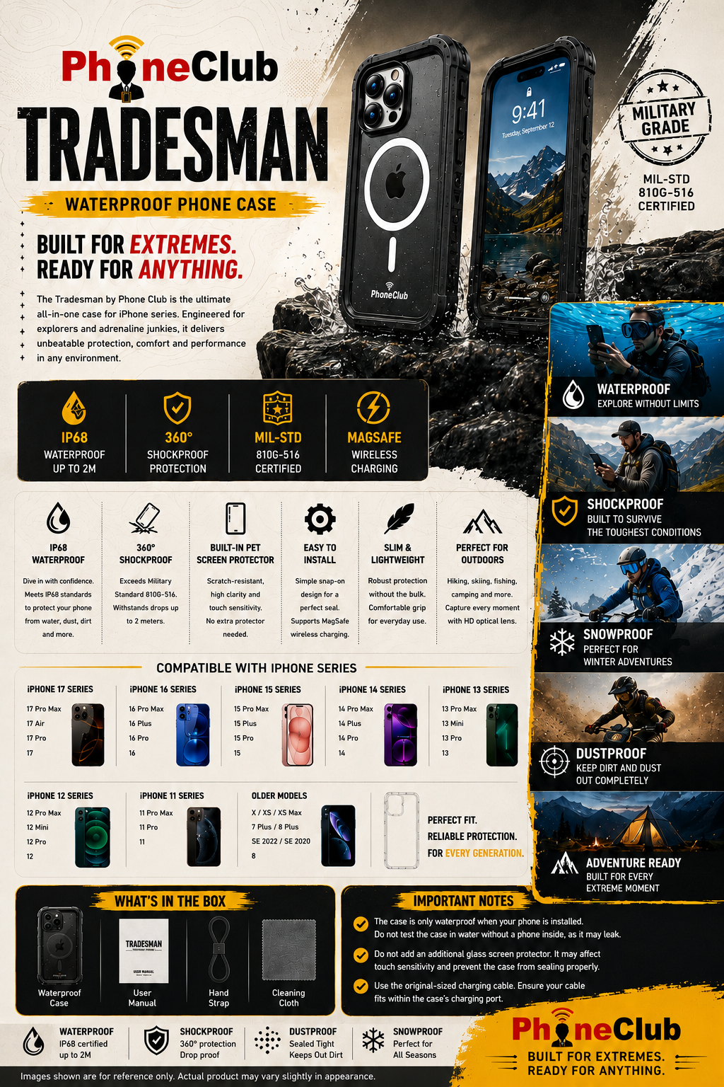 Tradesman - Waterproof Full Body Protection Case Unleash Your Adventurous Spirit with Ultimate Protection