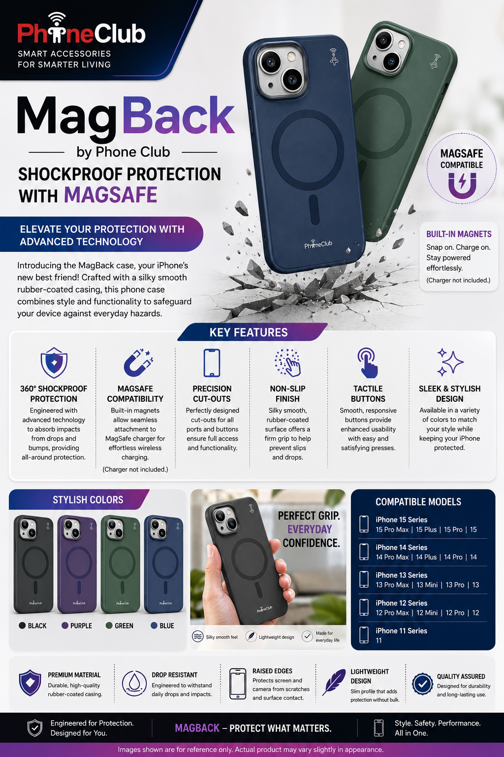 MagBack - Shockproof MagSafe Compatible Phone Case