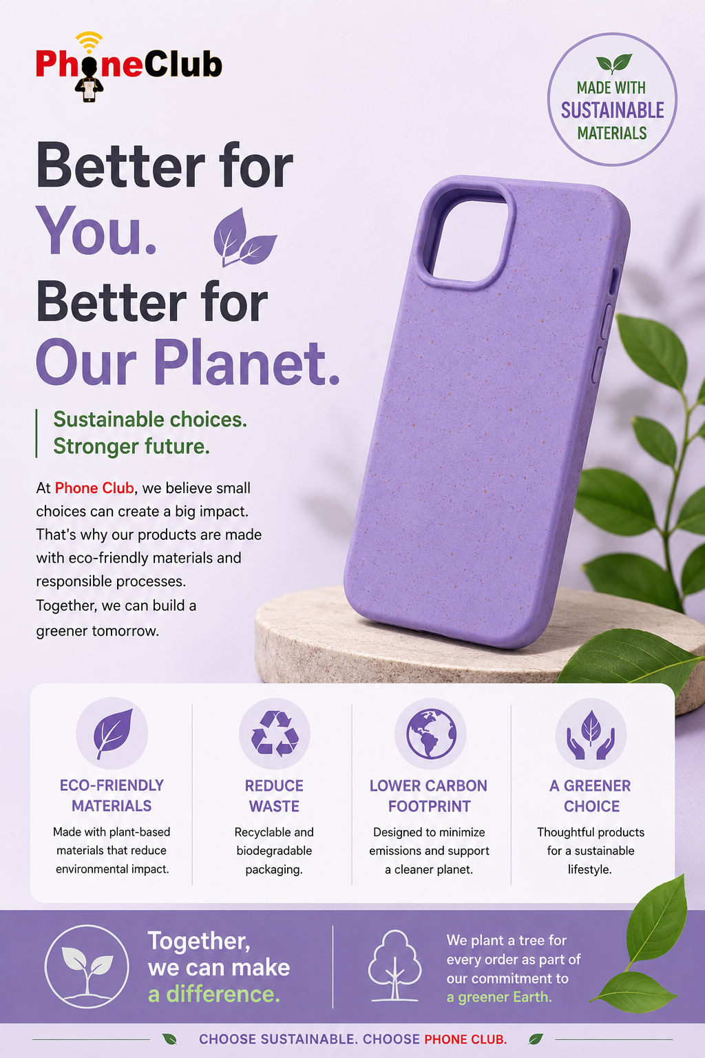 Environmental 2M Drop Protection Case 100% Biodegradable Case Designed for Your iPhone