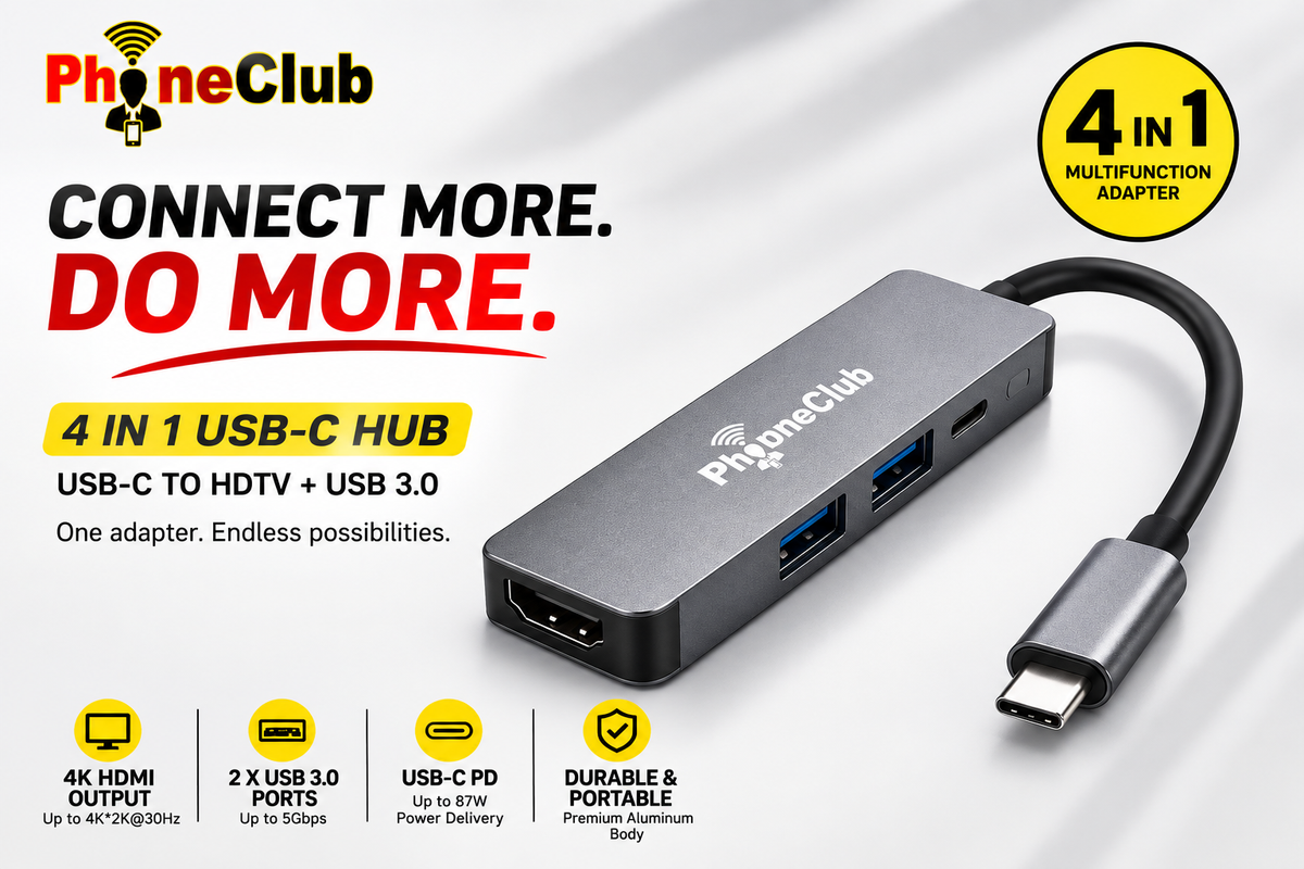 Phone Club 4 Port Type C USB Hub