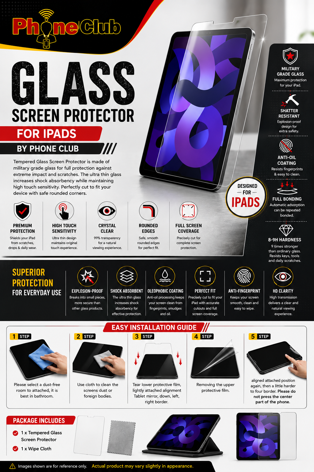 TEMPERED GLASS SCREEN PROTECTION FOR IPAD