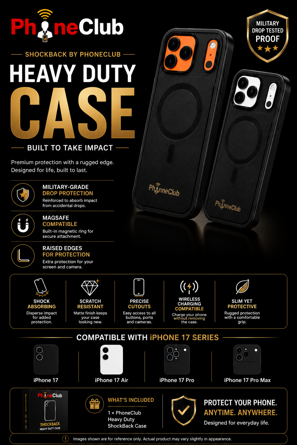 Shock Back by Phone Club Shockproof protection with MagSafe