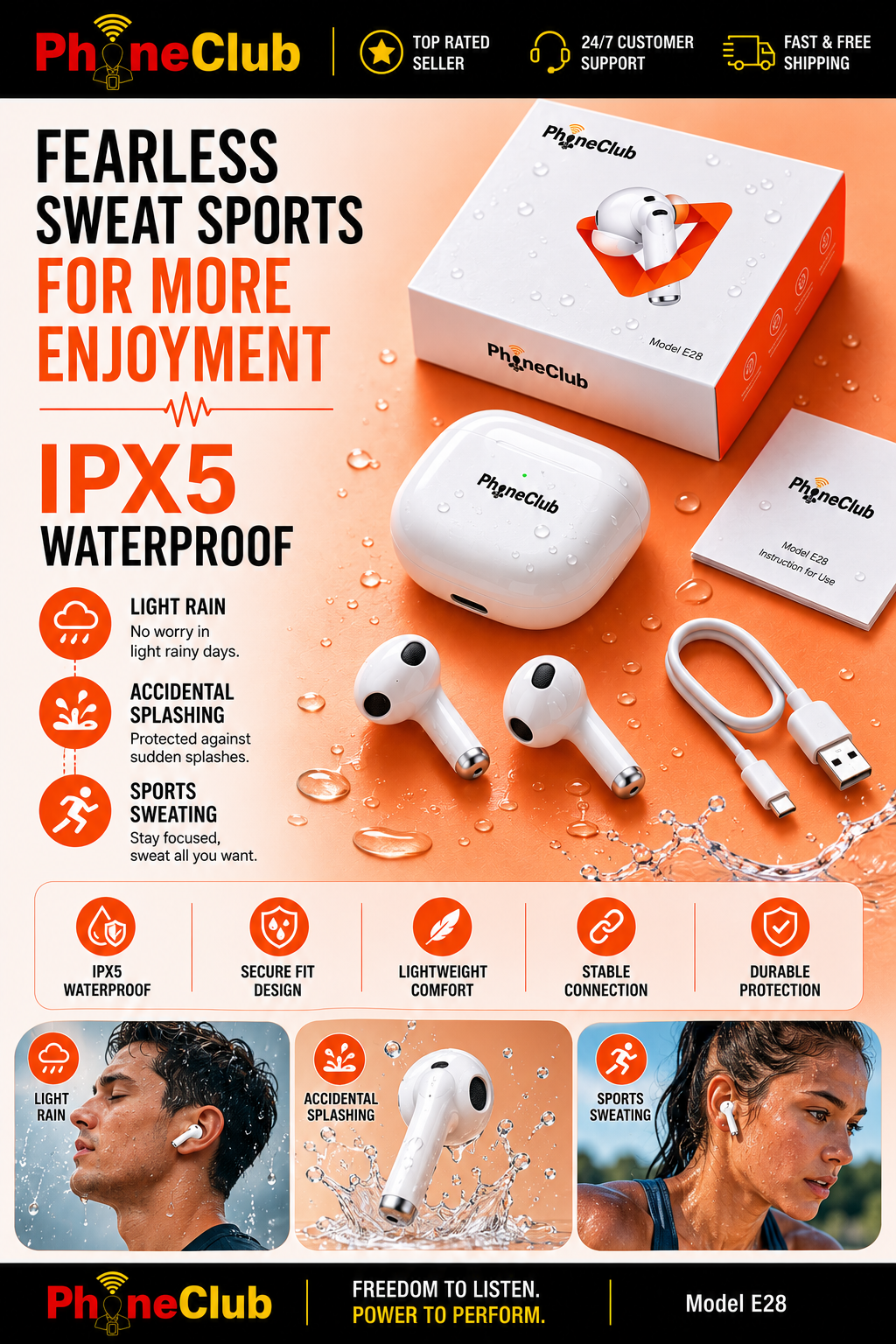 Introducing the Phone Club E28 Bluetooth TWS Headset: Your Ultimate Gaming Companion!