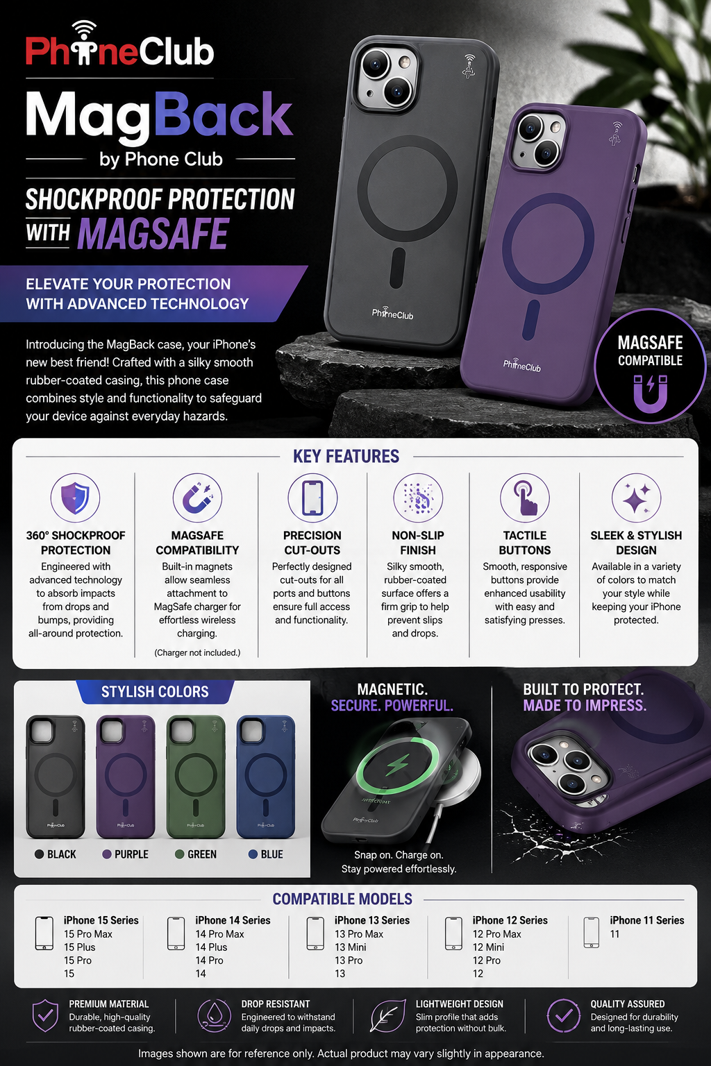 MagBack - Shockproof MagSafe Compatible Phone Case