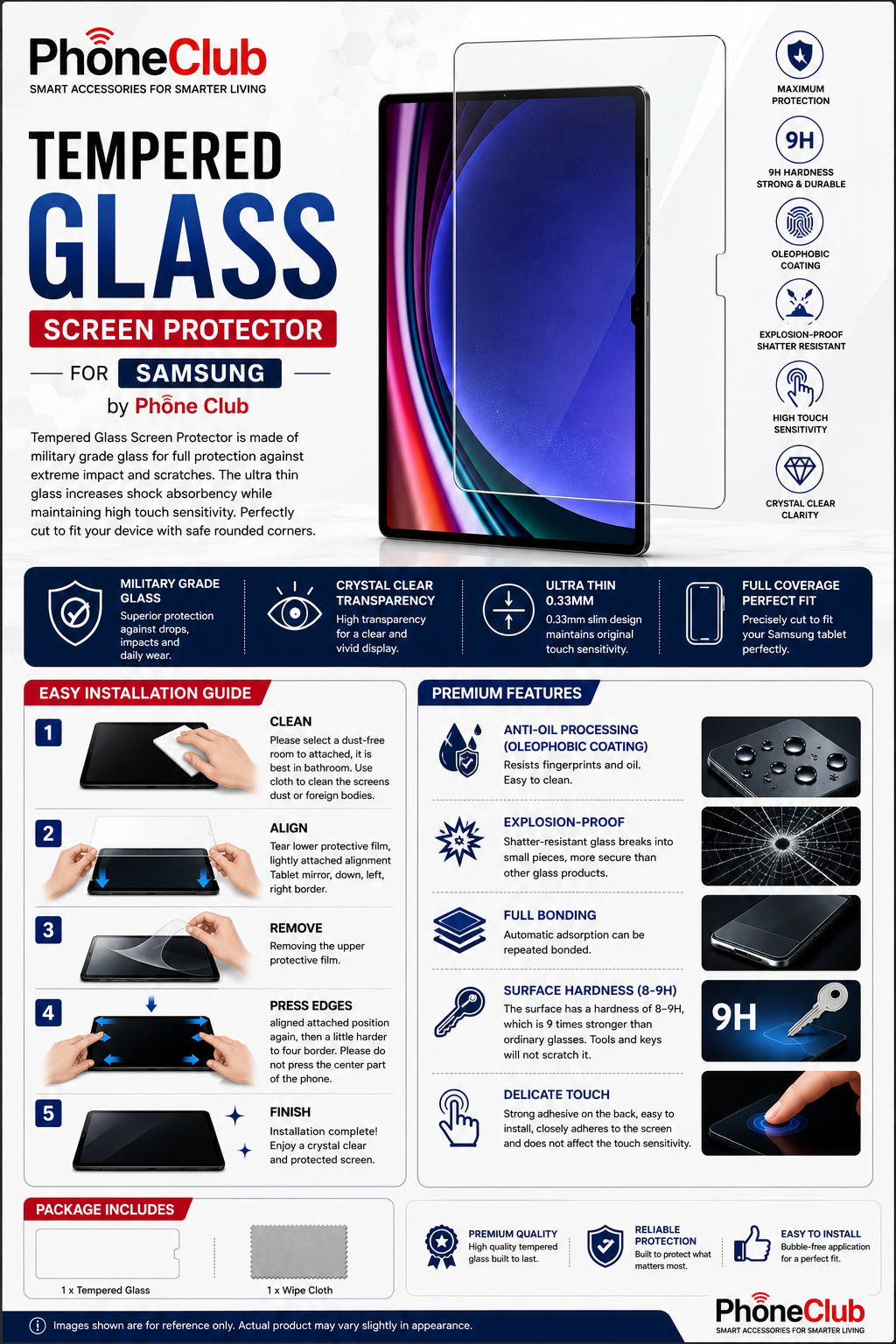 Tempered Glass Screen Protector Samsung by Phone Club
