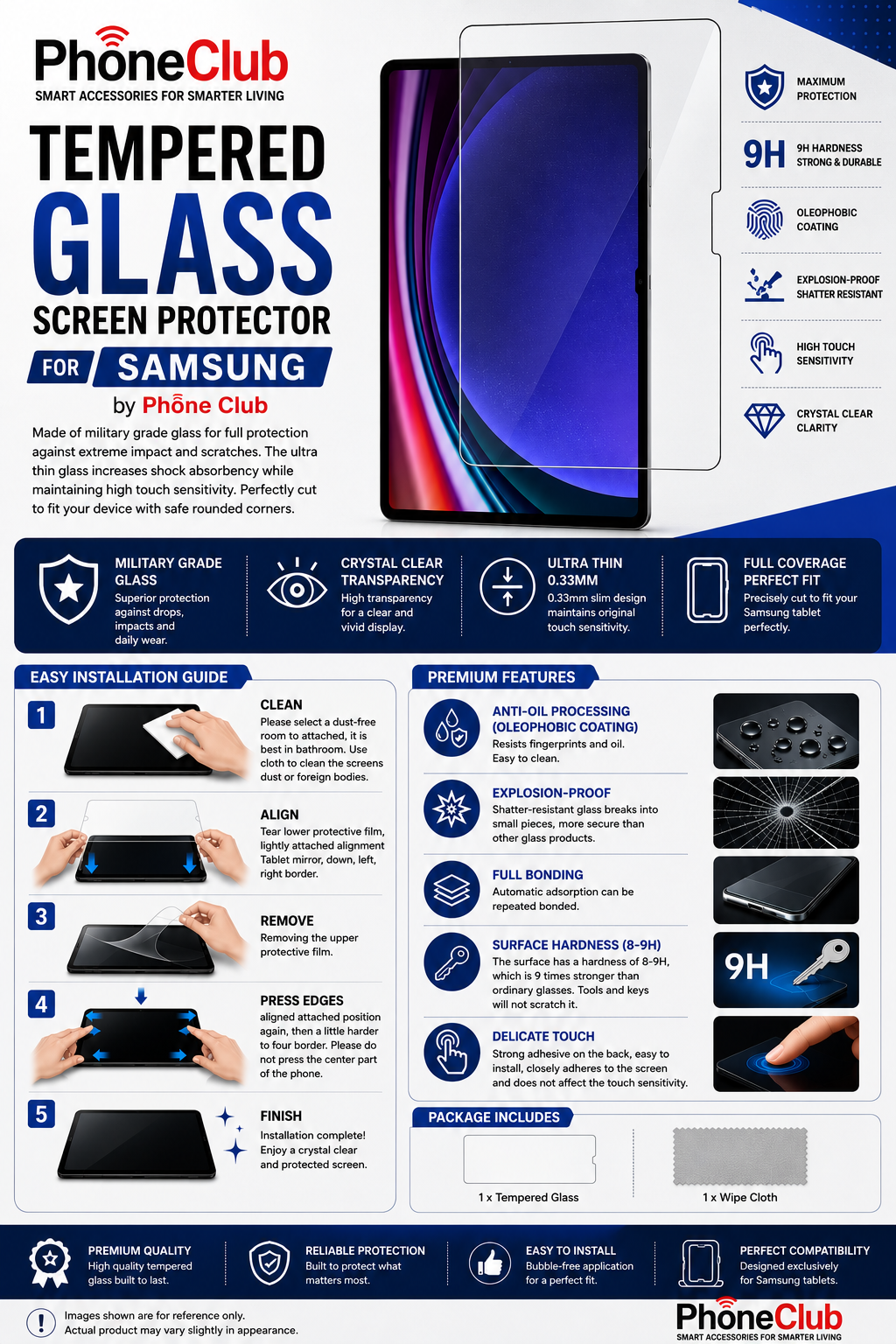 Tempered Glass Screen Protector Samsung by Phone Club